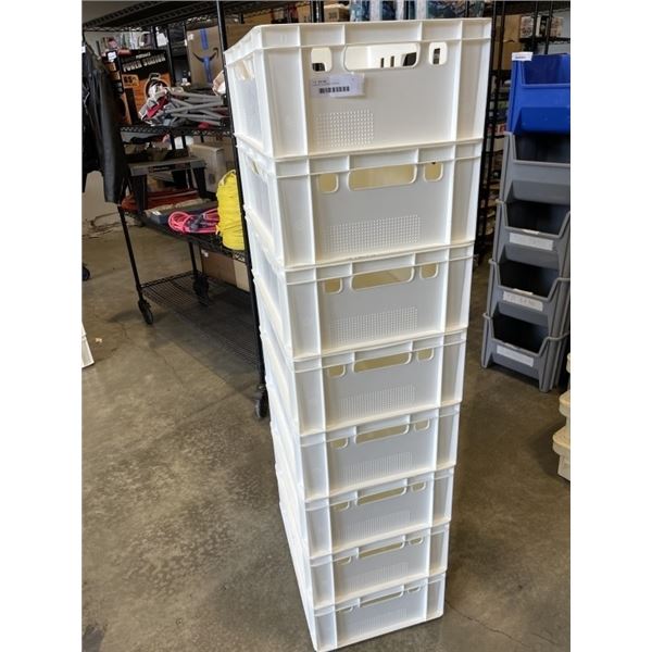 8 WHITE STACKING CRATES