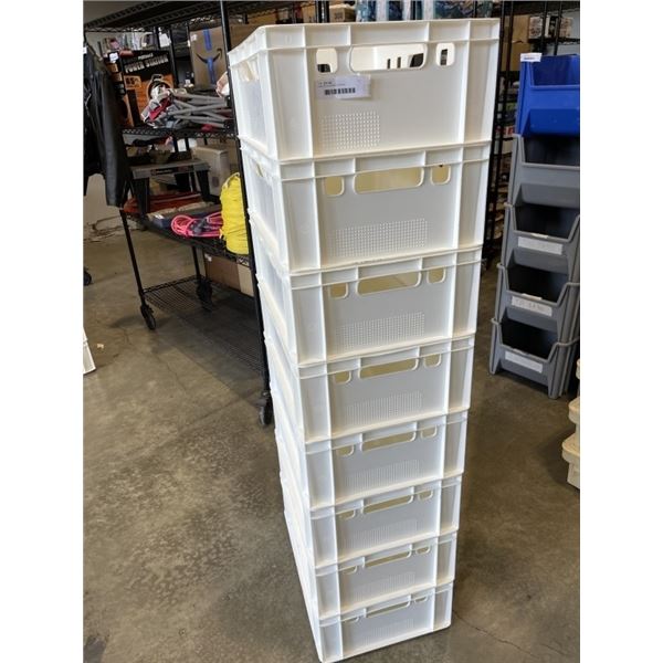 8 WHITE STACKING CRATES