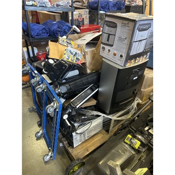 PALLET OF DEFECTIVE STORE RETURNS, INCLUDING ROBOT VACUUMS AIR FRYERS ETC