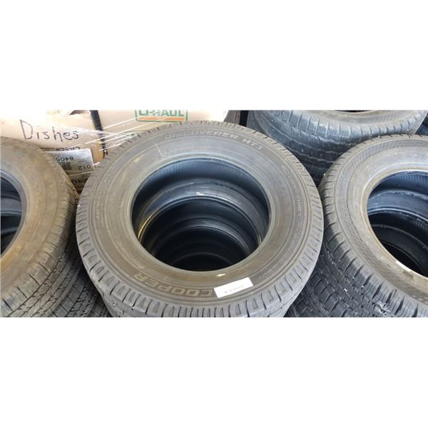 SET OF 4 COOPER DISCOVERER HT3 235/65R16 M+S TIRES, IN GOOD USEABLE CONDITION, SEE PICTURES FOR TREA