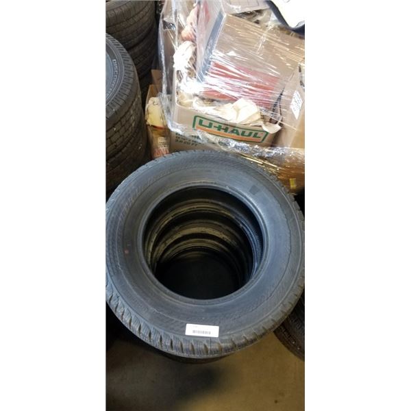 SET OF 4 CONTINENTAL VAN CONTACT A/S M+S 235/65/R16 TIRES, GOOD USEABLE TIRES, SEE PICTURES FOR TREA