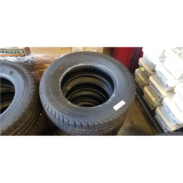 SET OF 4 CONTINENTAL VAN CONTACT A/S M+S 235/65/R16 TIRES, GOOD USEABLE TIRES, SEE PICTURES FOR TREA