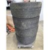 Image 1 : SET OF 4 22" DUB WHEELS, MULTI 5 BOLT PATTERN, TOTY RUBBER NEEDS REPLACING