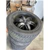 Image 2 : SET OF 4 22" DUB WHEELS, MULTI 5 BOLT PATTERN, TOTY RUBBER NEEDS REPLACING