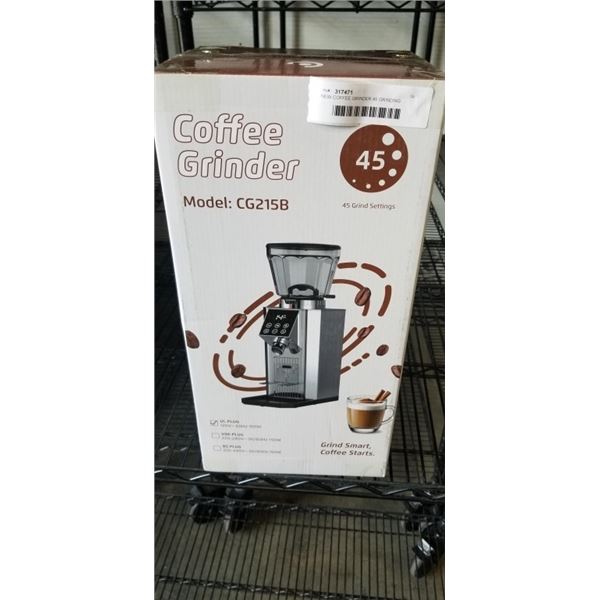 NEW COFFEE GRINDER 45 GRINDING SETTINGS MODEL # CG215B