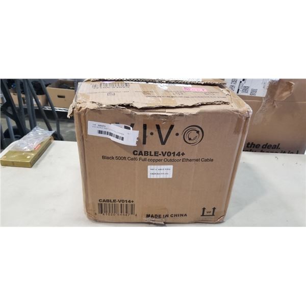 VIVO BLACK 500FT CT6 FULL COPPER OUTDOOR ETHERNET CABLE