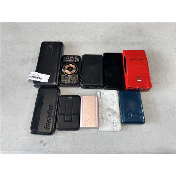 10 ASSORTED POWER BANKS