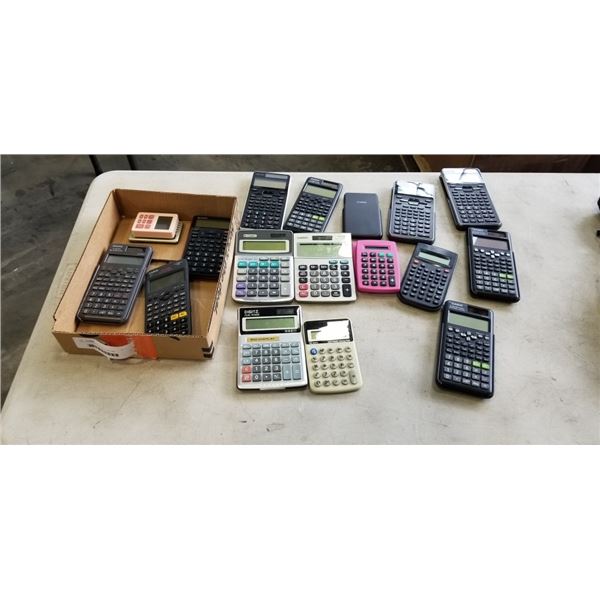 TRAY OF ASSORTED CALCULATORS