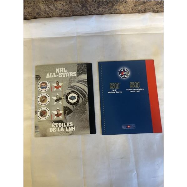 2 HOCKEY STAMP SETS, 50 NHL ALL STARS GAME AND NHL ALL STAR STAMPS