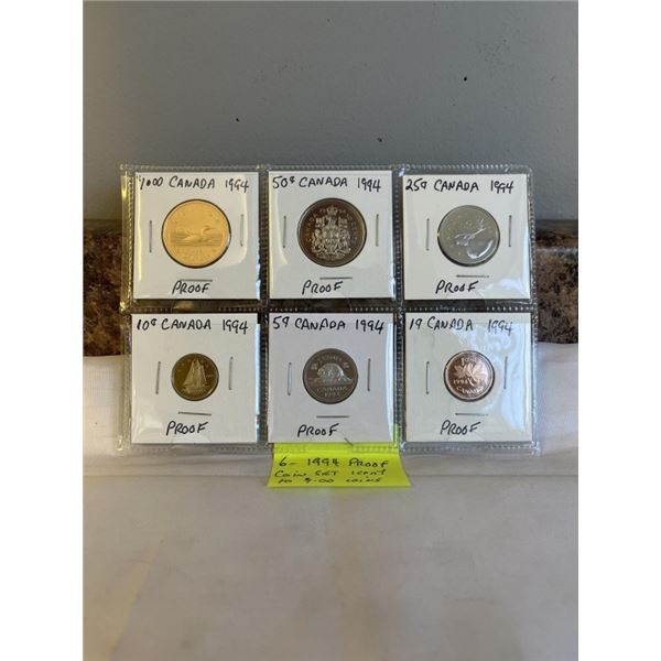 6 - 1994 PROOF COIN SET 1 CENT TO 1 DOLLAR