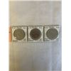 Image 1 : 3 CANADIAN CENTENNIAL DOLLARS - 1970 MANITOBA, 1971 BC, 1973 PEI