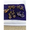 Image 2 : 5 PAIRS OF VINTAGE SCREN ON EARRINGS, ONE MARKED STERLING, GF AND DESIGNER LOGO