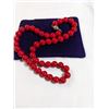 Image 1 : VINTAGE DARK RED BEADS NECKLACE W/ ORIGINAL CLASP