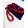 Image 2 : VINTAGE DARK RED BEADS NECKLACE W/ ORIGINAL CLASP
