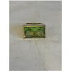 Image 4 : GOLD TONE RING W/ LARGE GREEN STONE