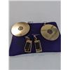 Image 1 : PAIR OF LARGE DISK EARRINGS AND PAIR OF EARRINGS MARKED 925