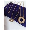 Image 2 : GOLD VERMEIL 925 STERLING SILVER CHAIN AND PENDANT NECKLACE W/ SWAROVSKI SIGNED SWAN NECKLACE