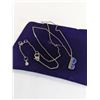 Image 1 : SILVER W/ GENUINE LAPIS LAZULI PENDANT AND CHAIN NECKLACE