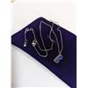Image 2 : SILVER W/ GENUINE LAPIS LAZULI PENDANT AND CHAIN NECKLACE