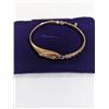 Image 1 : GOLD PLATED W/ STONES BANGLE BRACELET, SELF ADJUSTIBLE LENGTH
