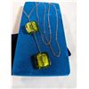 Image 2 : SILVER CHAIN W/ 2 MURANO GLASS STONE PENDANTS NECKLACE
