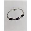 Image 1 : 925 STERLING SILVER W/ BLACK STONES BRACELET