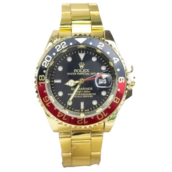ROLEX SUBMARINER BLACK DIAL, BLACK RED BEZEL - UNAUTHENTIC
