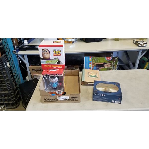 DISNEY SHOWCASE, TOY STORY MUG, AND HARRY POTTER COLLECTIBLE ITEMS