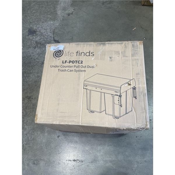 LIFE FINDS UNDER COUNTER PULL OUT DUAL TRASH CAN SYSTEM
