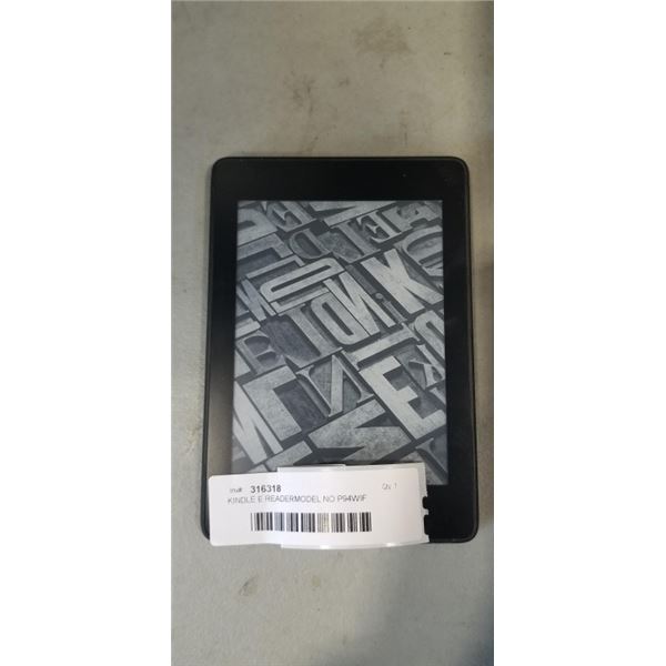 KINDLE E READERMODEL NO P94WIF