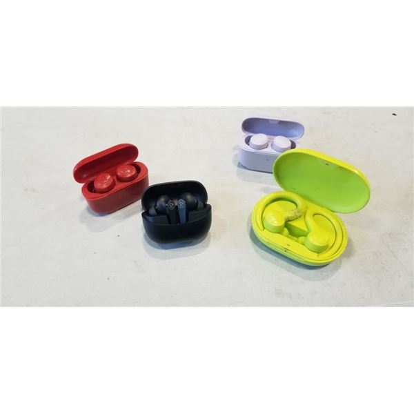 4 PAIRS OF JLAB BLUETOOTH EARBUD SETS