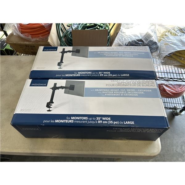 2 INSIGNIA DESKTOP MONITOR MOUNTS, TOTAL RETAIL $99