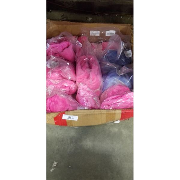 BOX OF NEW STITCH AND ANGEL ONESIES SIZES FROM 36 IN TALL TO 51 IN TALL