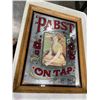 Image 6 : BOX OF ANTIQUE METAL SIGNS AND FRAMED FAKE GUN