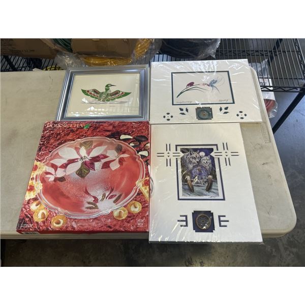 RICHARD SHORTY PRINTS AND GLASS PLATTER