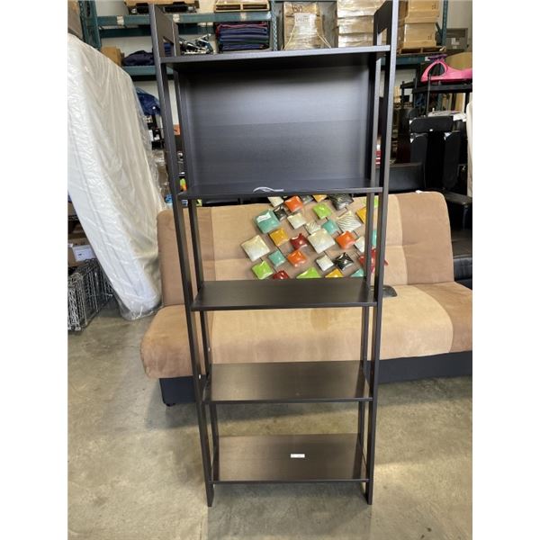 MODERN OPEN DISPLAY SHELF, BLACK FINISH