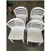 Image 3 : 7 STACKING OUTDOOR PATIO CHAIRS. 3 GRAY, 4 WHITE