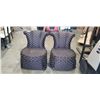 Image 1 : PAIR OF POKEDOT PATTERNED FABRIC ACCENT CHAIR