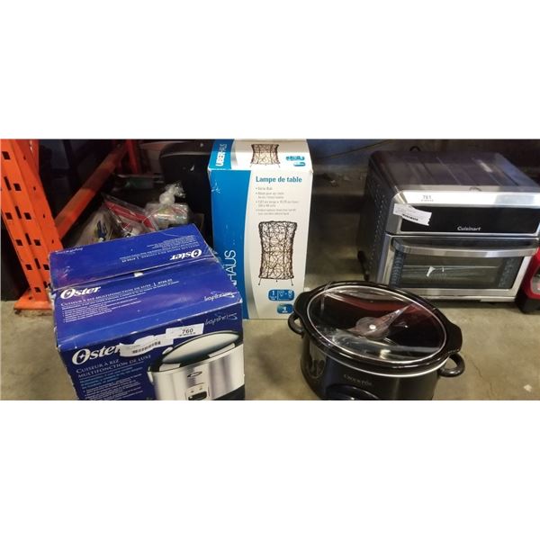 OSTER MULTI COOKER AND SLOW COOKER, UBERHAUS LAMP