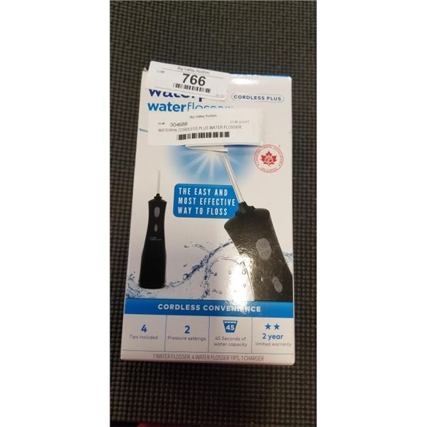 WATERPIK CORDLESS PLUS WATER FLOSSER, BLACK/ SATIN SILVER - TESTED WORKING, RETAIL $74