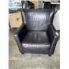 Image 1 : BLACK LEATHER LOOK ARM CHAIR