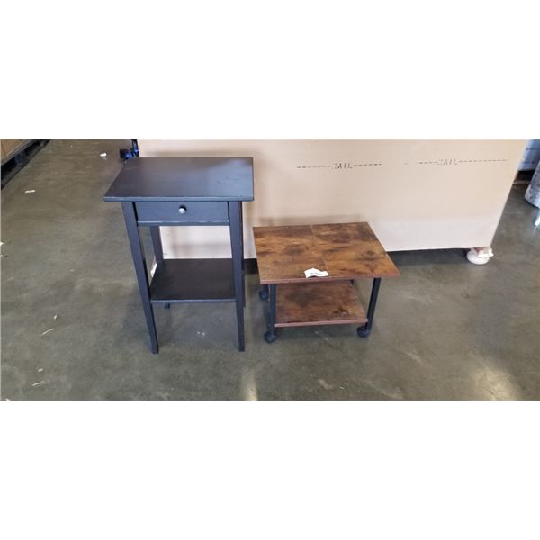 IKEA MALM NIGHT STAND AND ROLLING NIGHT STAND