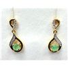 Image 1 : GOLD PLATED STERLING SILVER NATURAL EMERALD EARRINGS, W/A $400.00. EMERALD IS THE BIRTHSTONE FOR MAY