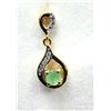 Image 2 : GOLD PLATED STERLING SILVER NATURAL EMERALD EARRINGS, W/A $400.00. EMERALD IS THE BIRTHSTONE FOR MAY
