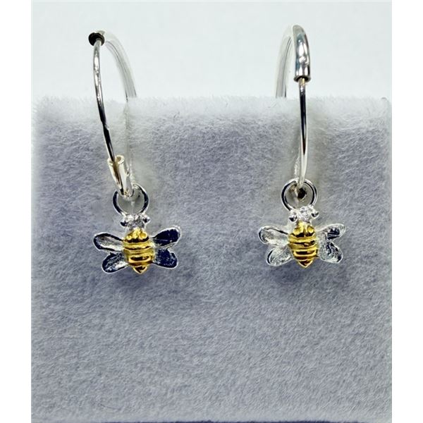 STERLING SILVER HOOP EARRINGS, RETAIL $150.00.