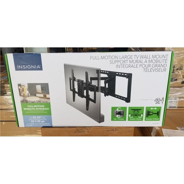 INSIGNIA 42-90" FULL MOTION TV WALL MOUNT, RETAIL $149