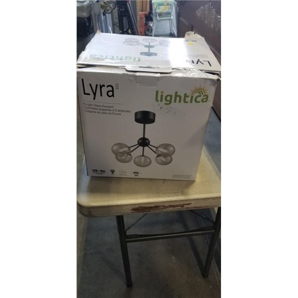 LYRA 5 LIGHT GLASS PENDANT