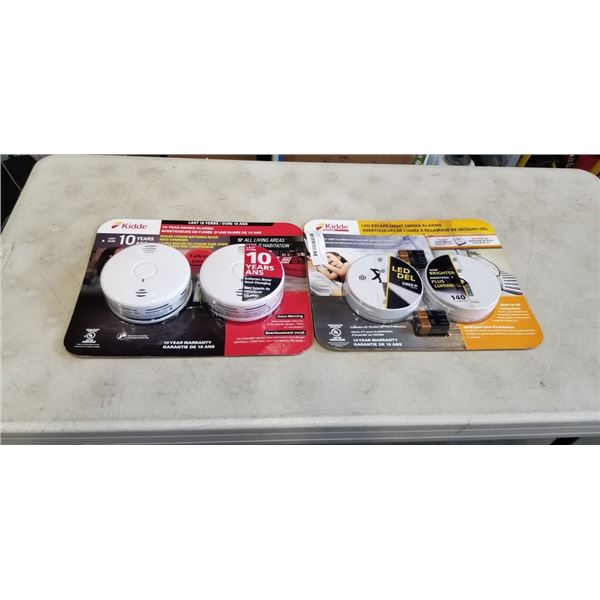 4 KIDDE SMOKE ALARMS, 2 PACKS OF 2