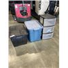 Image 5 : LOT OF TOTES AND STORAGE DRAWERS