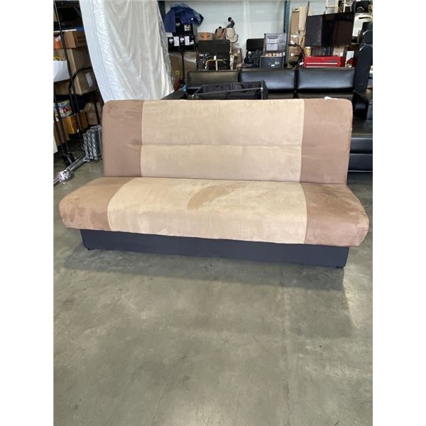 BROWN MICROFIBRE RECLING SOFA
